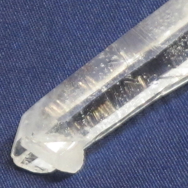 Colombian Singing Lemurian Quartz Crystal Point with Blue Mist & Penetrator