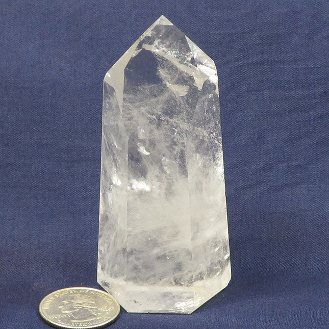 Polished Quartz Crystal Point from Brazil