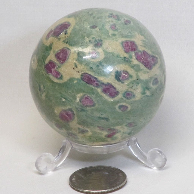 Polished Ruby, Kyanite & Fuchsite Sphere Ball from India