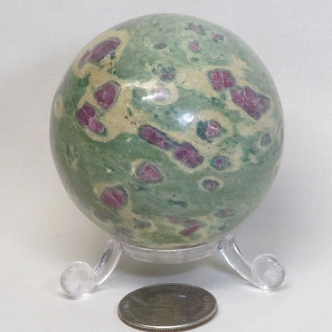 Polished Ruby, Kyanite & Fuchsite Sphere Ball from India
