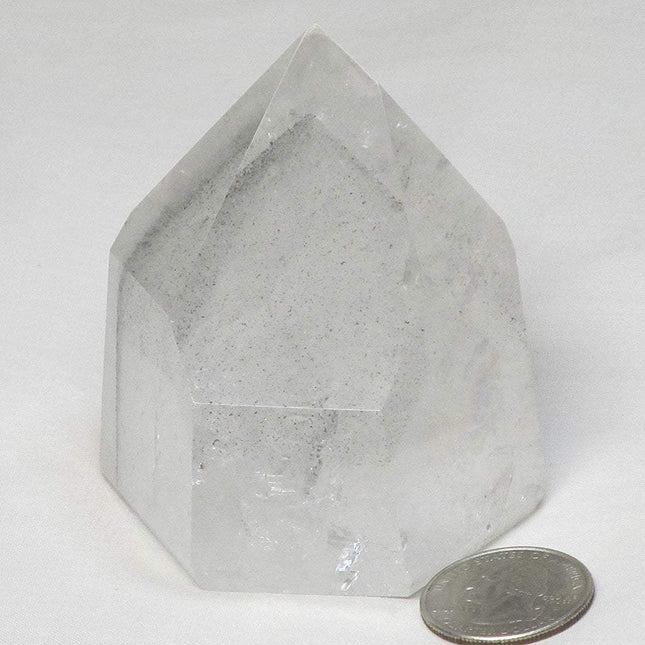Polished  Quartz Crystal Phantom Point with Rainbow