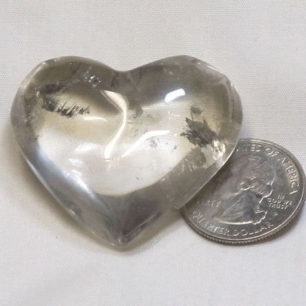 Polished Smoky Quartz Crystal Heart from Brazil
