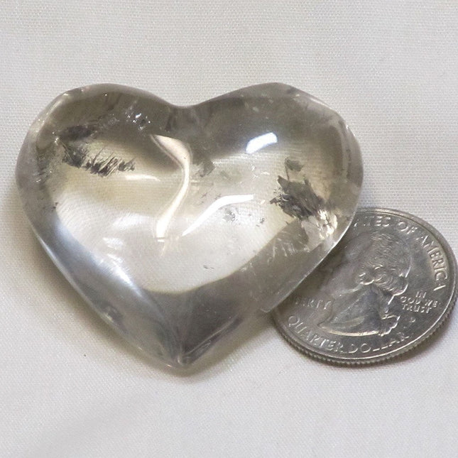 Polished Smoky Quartz Crystal Heart from Brazil