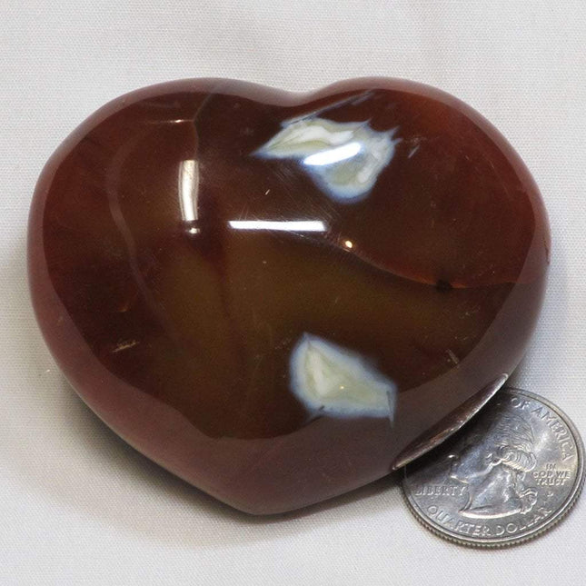 Polished Carnelian Agate Heart from Madagascar