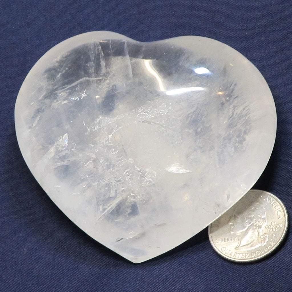 Polished Girasol Quartz Crystal Heart from Madagascar