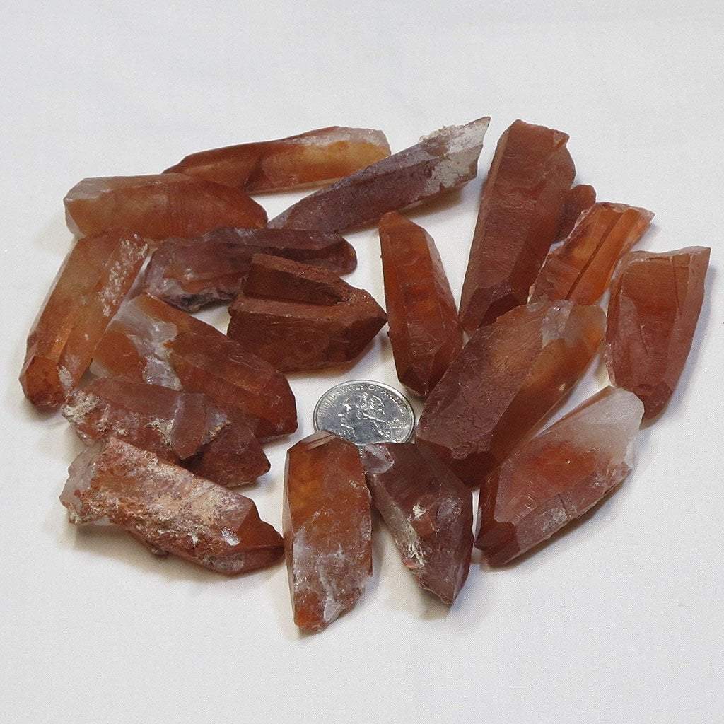 17 Red Quartz Crystal Points from Morocco
