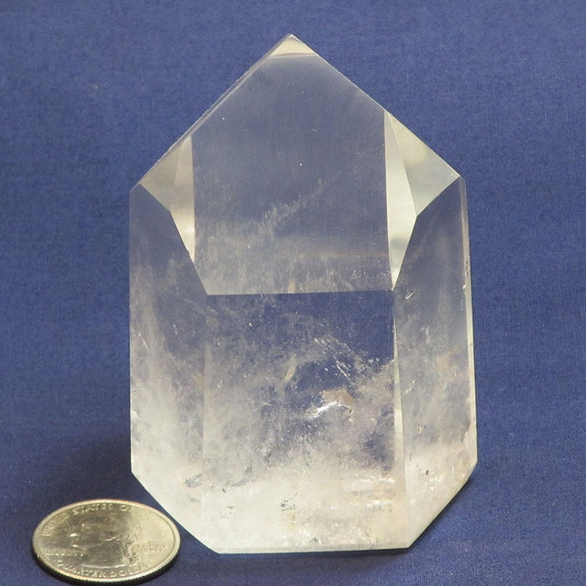 Polished Quartz Crystal Point from Brazil