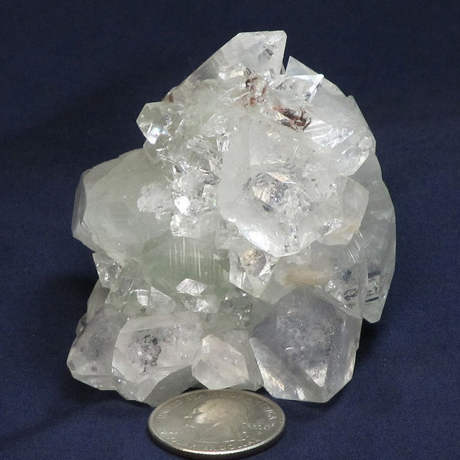 Apophyllite Cluster with Red Heulandite from India