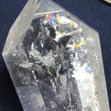 Polished Quartz Crystal Double Terminated Tabby Point with Rainbows