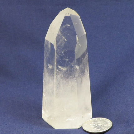 Polished Quartz Crystal Point from Brazil