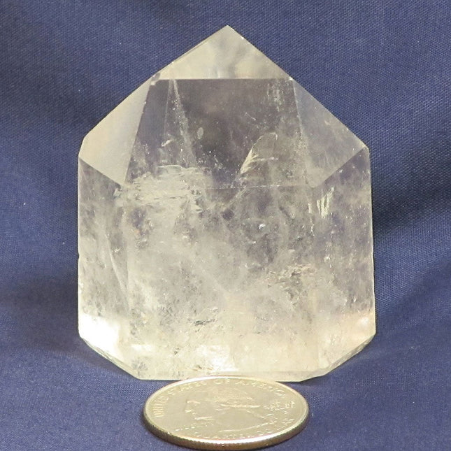 Polished Quartz Crystal Point with Rainbows from Brazil