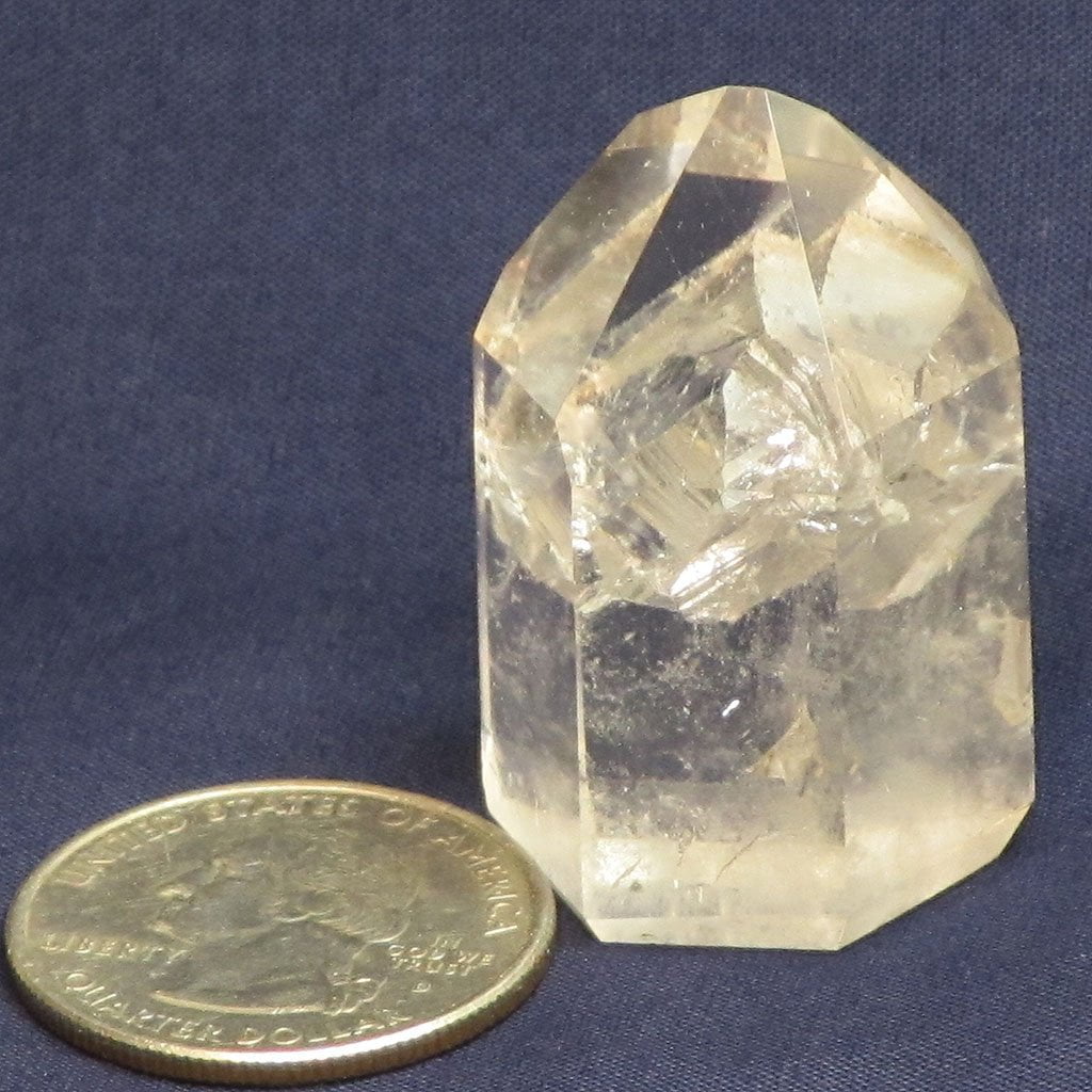 Polished Quartz Crystal Point with Penetrator from Brazil