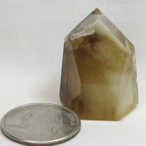 Polished Quartz Crystal Phantom Point from Brazil
