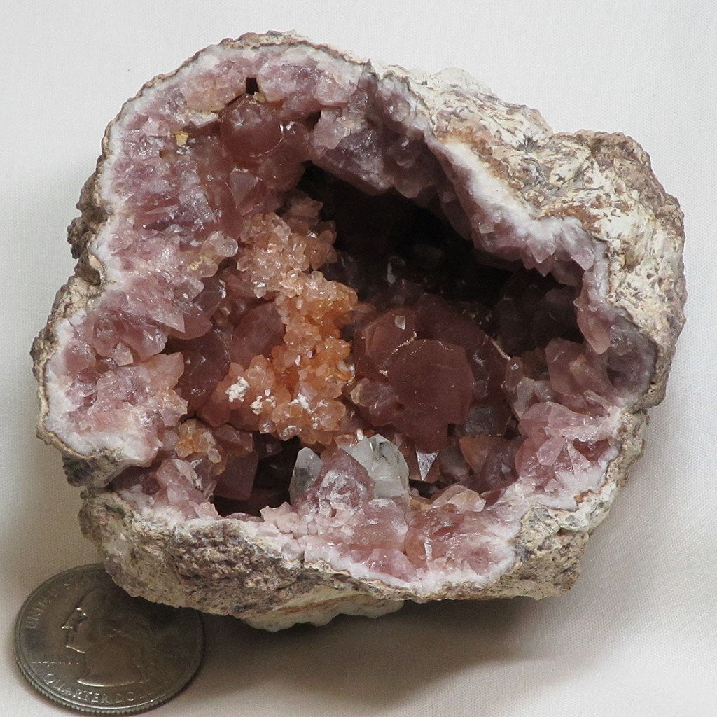 Pink Amethyst Geode with Calcite from Patagonia Argentina