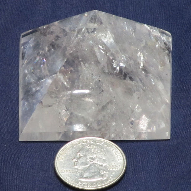 Polished Clear Quartz Crystal Pyramid with Rainbows from Brazil