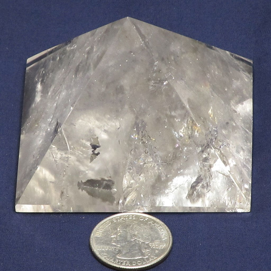 Polished Clear Quartz Crystal Pyramid with Rainbows from Brazil