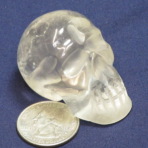 Carved Clear Quartz Crystal Skull from Brazil