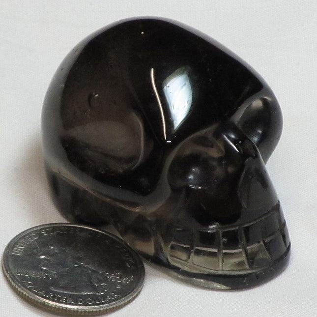 Carved Smoky Quartz Crystal Skull from Brazil