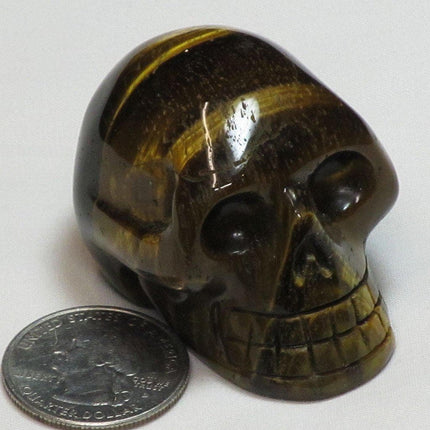 Carved Tiger Eye Skull from Central Africa