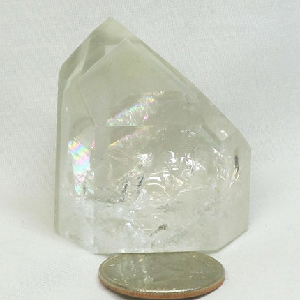 Polished Quartz Crystal Point with a Phantom & Rainbow
