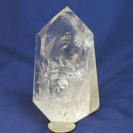 Polished Light Colored Smoky Quartz Crystal Point with Rainbows