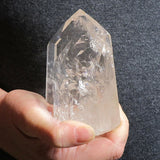 Polished Light Colored Smoky Quartz Crystal Point with Rainbows