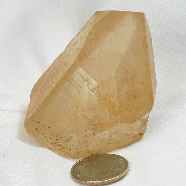 Tangerine Quartz Crystal Point with Time-Link Activation from Brazil