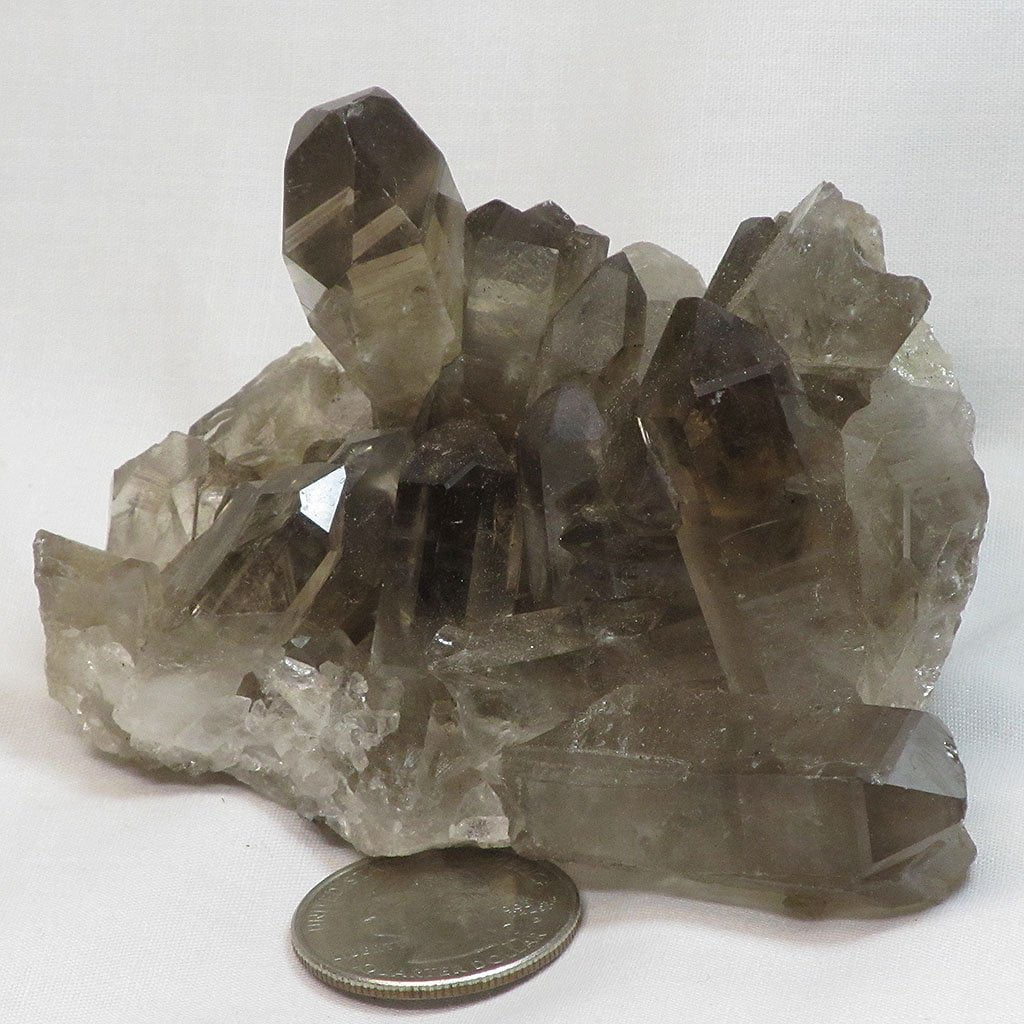 Smoky Quartz Crystal Cluster with Time-Link Activations from Brazil