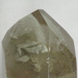 Polished Lodolite Smoky Quartz Crystal Point with Rutile Included