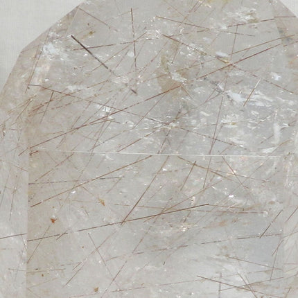 Polished Quartz Crystal Tabby Point with Rutile Included & Rainbows