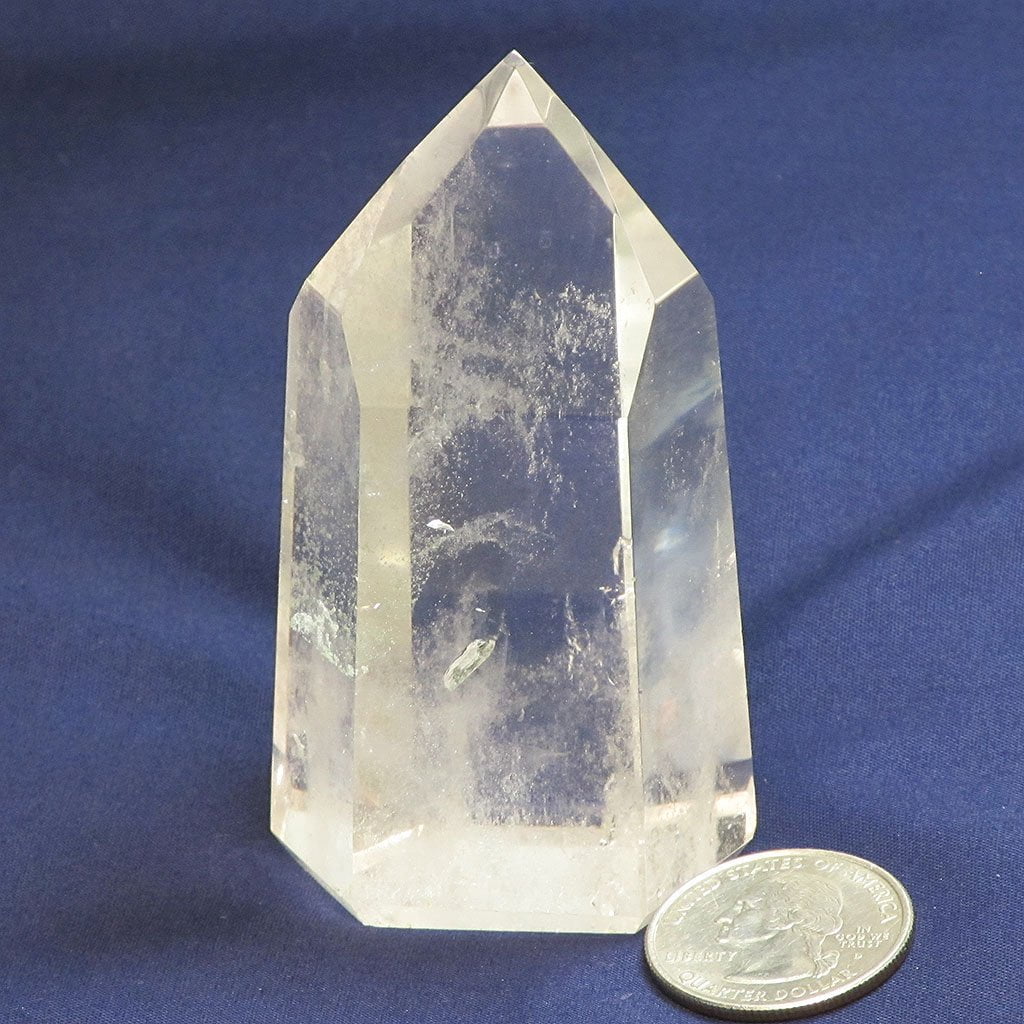 Polished Clear Quartz Crystal Dow Point from Brazil