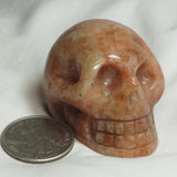 Carved Sunstone Skull from India