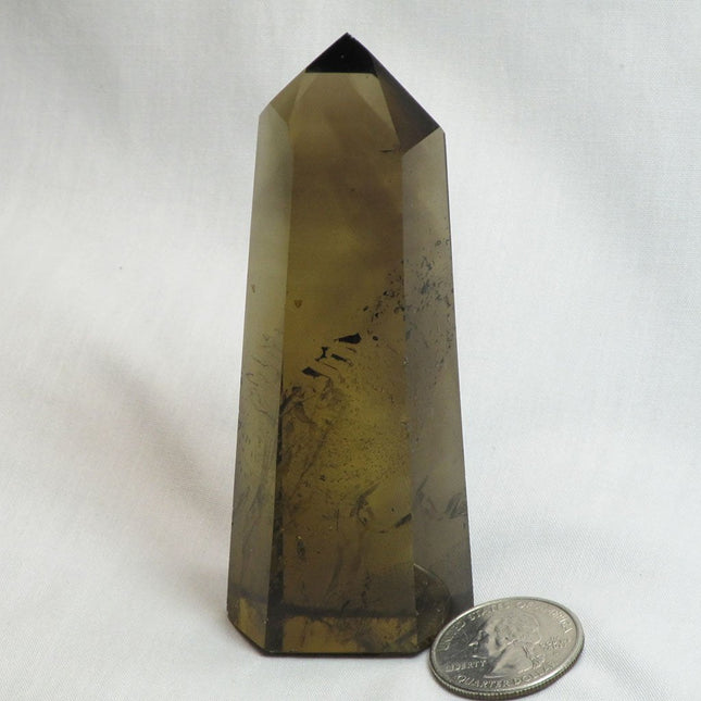Polished Smoky Quartz Crystal Point from Madagascar