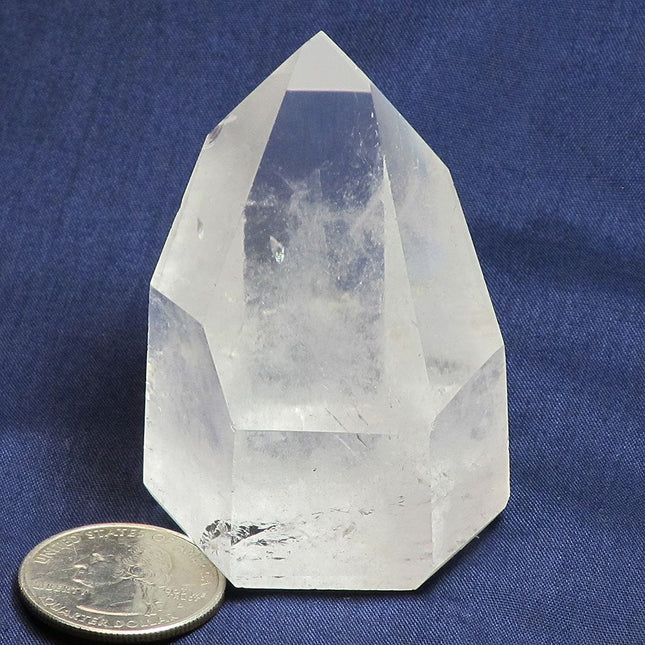 Polished Clear Quartz Crystal Point from Brazil