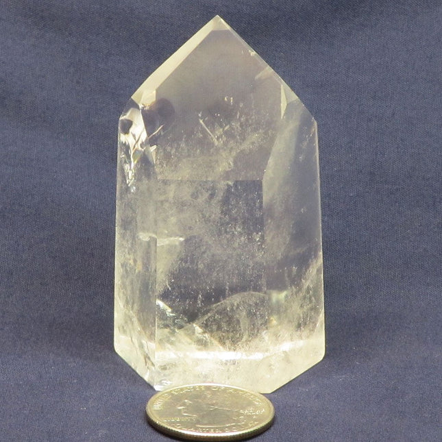 Polished Quartz Crystal Point with a Rainbow