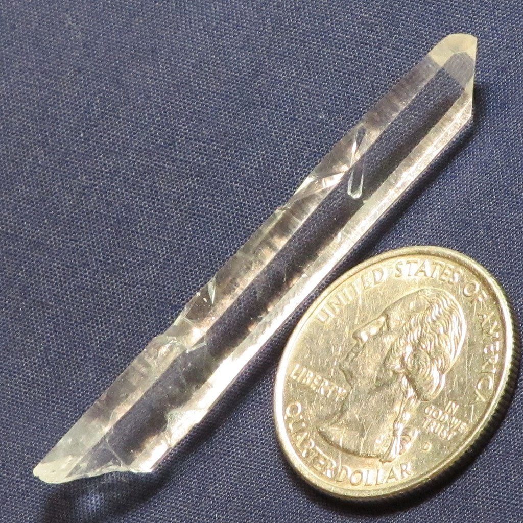 Singing Lemurian Quartz Crystal Point from Colombia with Penetrator
