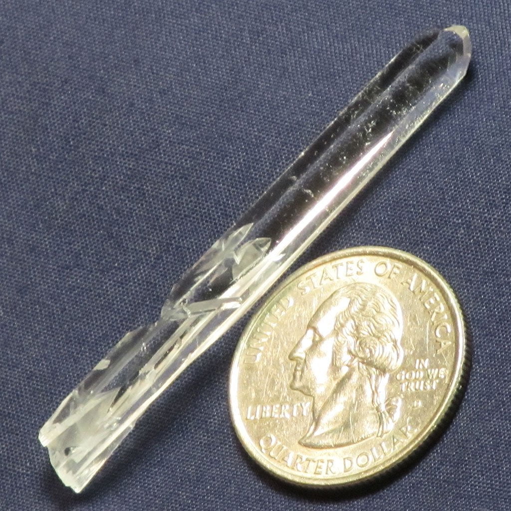 Singing Lemurian Quartz Crystal Point from Colombia with Penetrator