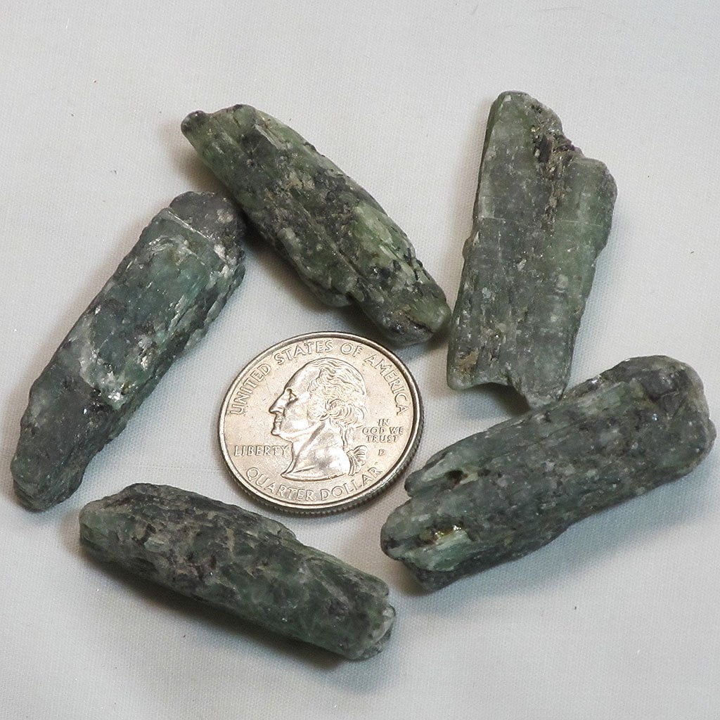 5 Rare Gemmy Green Kyanite Pieces from Tanzania