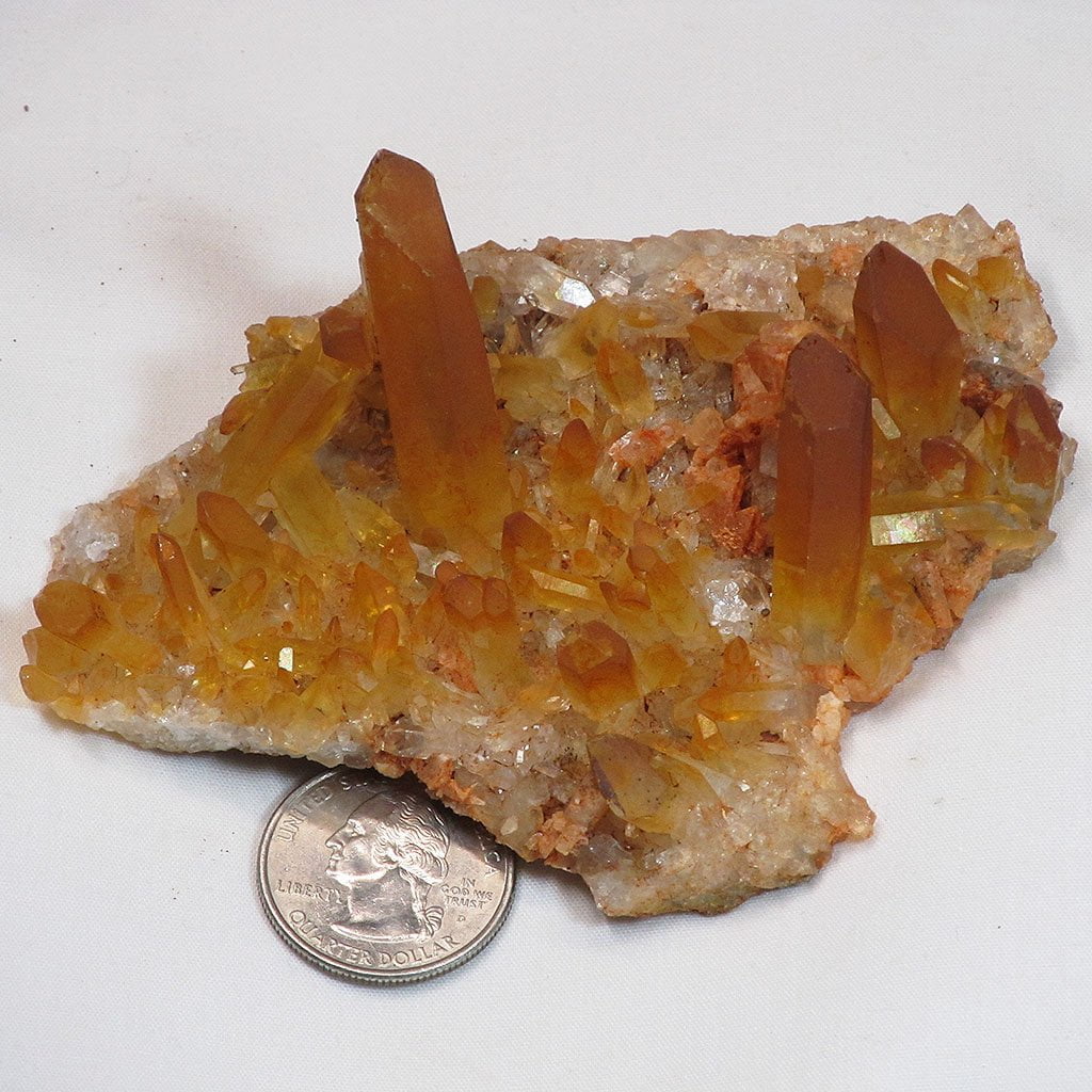 Natural Uncleaned Quartz Crystal Cluster with Adularia Attached