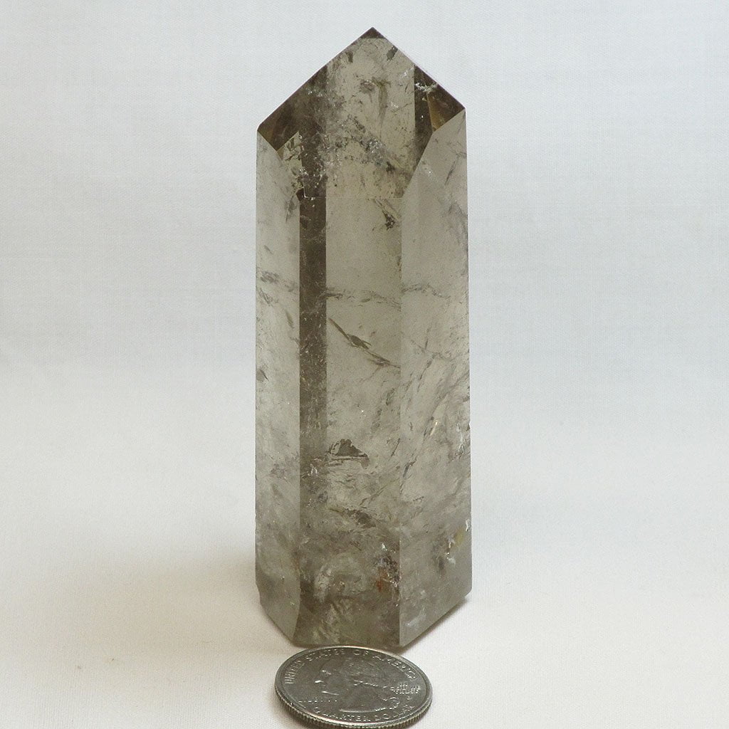 Polished Smoky Quartz Crystal Point with Time-Link Activation