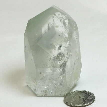 Polished Quartz Crystal Point with Phantoms and Rainbows