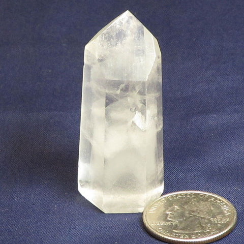 Polished Quartz Crystal Point with Phantoms