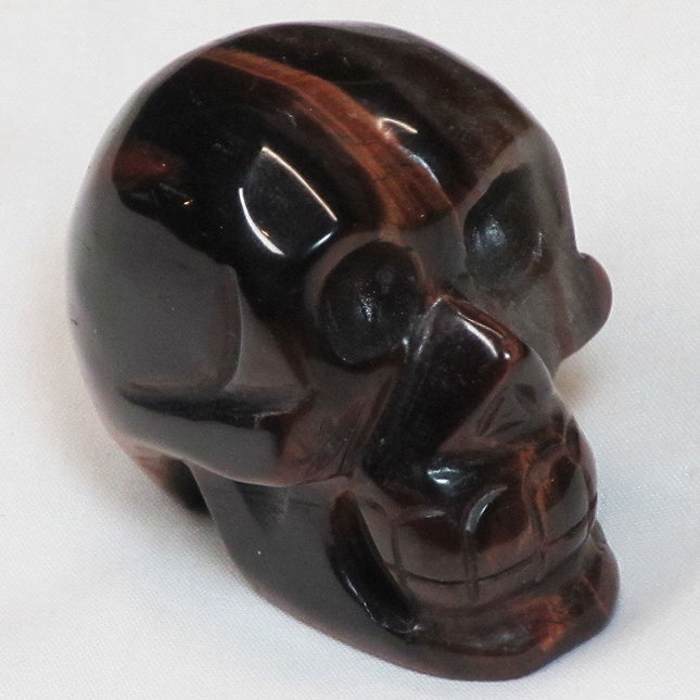 Carved Red Tiger Eye Stone Skull