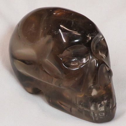 Carved Smoky Quartz Crystal Skull