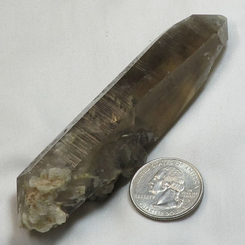 Smoky Quartz Crystal Double Terminated Point with Dolomite Included