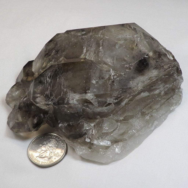 Smoky Quartz Crystal Elestial with Self-Healed Back