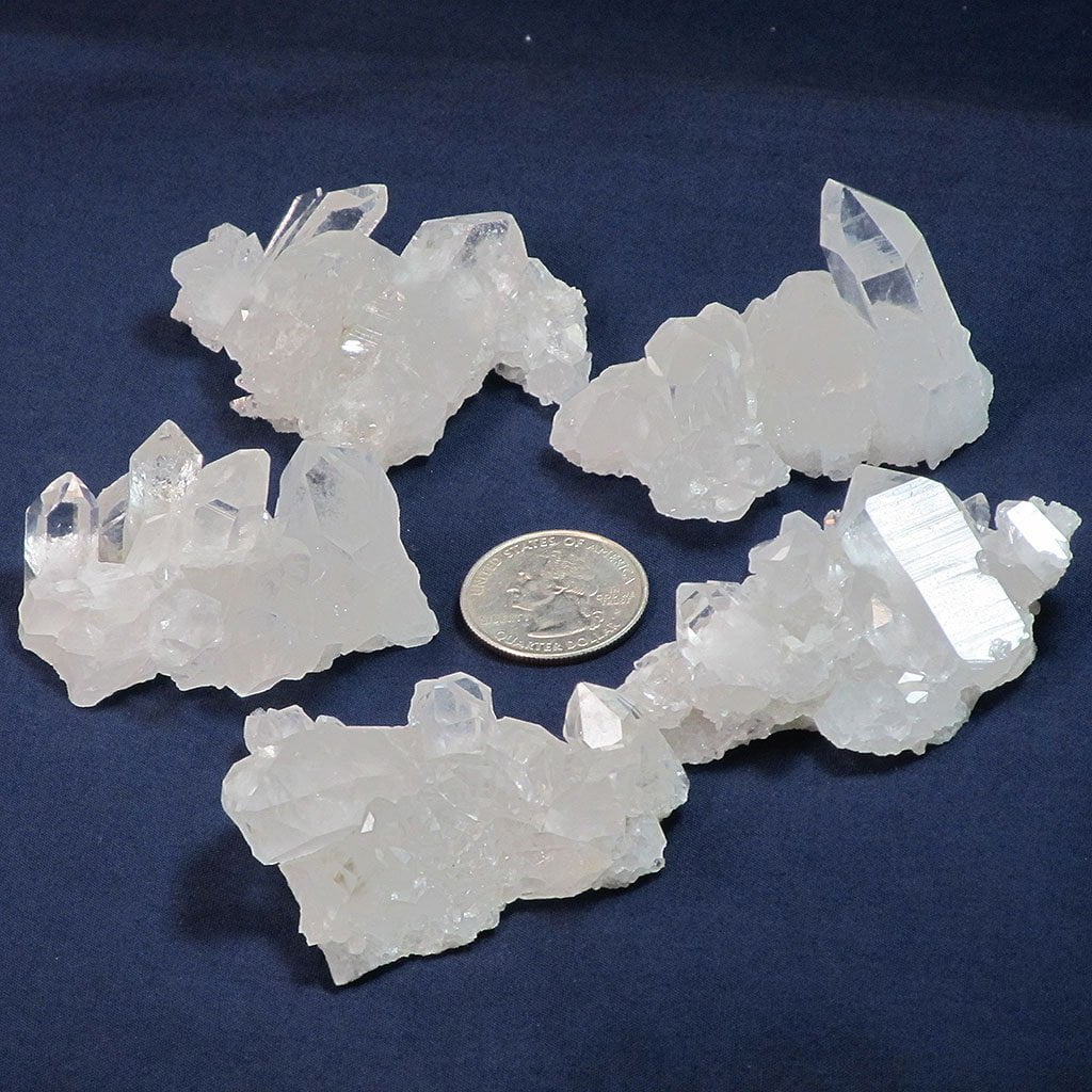 5 Quartz Crystal Clusters from Arkansas
