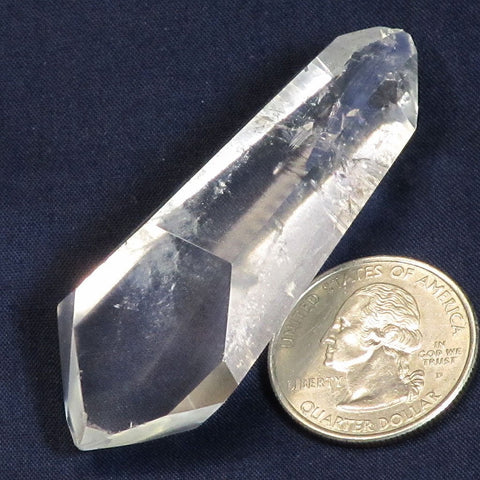 Polished Quartz Crystal Double Terminated Point with Rainbows