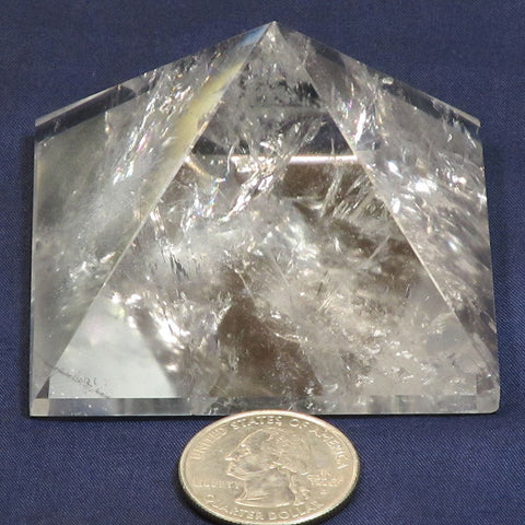 Polished Quartz Crystal Pyramid with Rainbows
