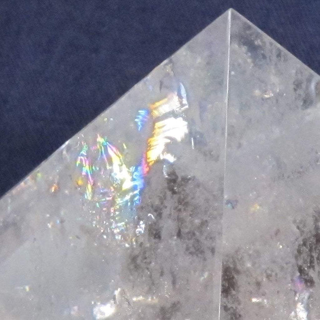 Polished Quartz Crystal Pyramid with Rainbows
